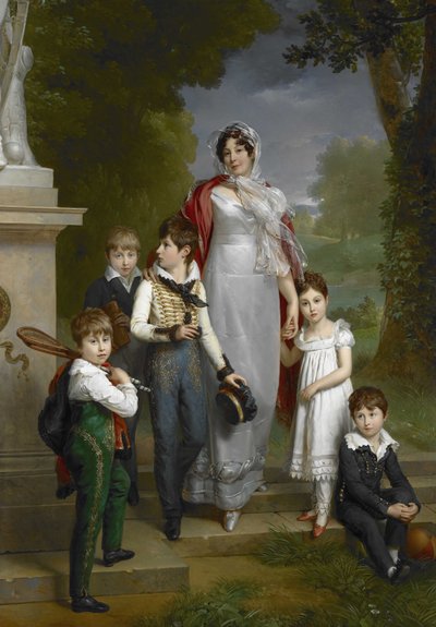 Ritratto di Louise-Antoinette-Scholastique Guéhéneuc, Madame la Maréchale Lannes, Duchessa di Montebello, con i suoi figli da Baron François Pascal Simon Gérard